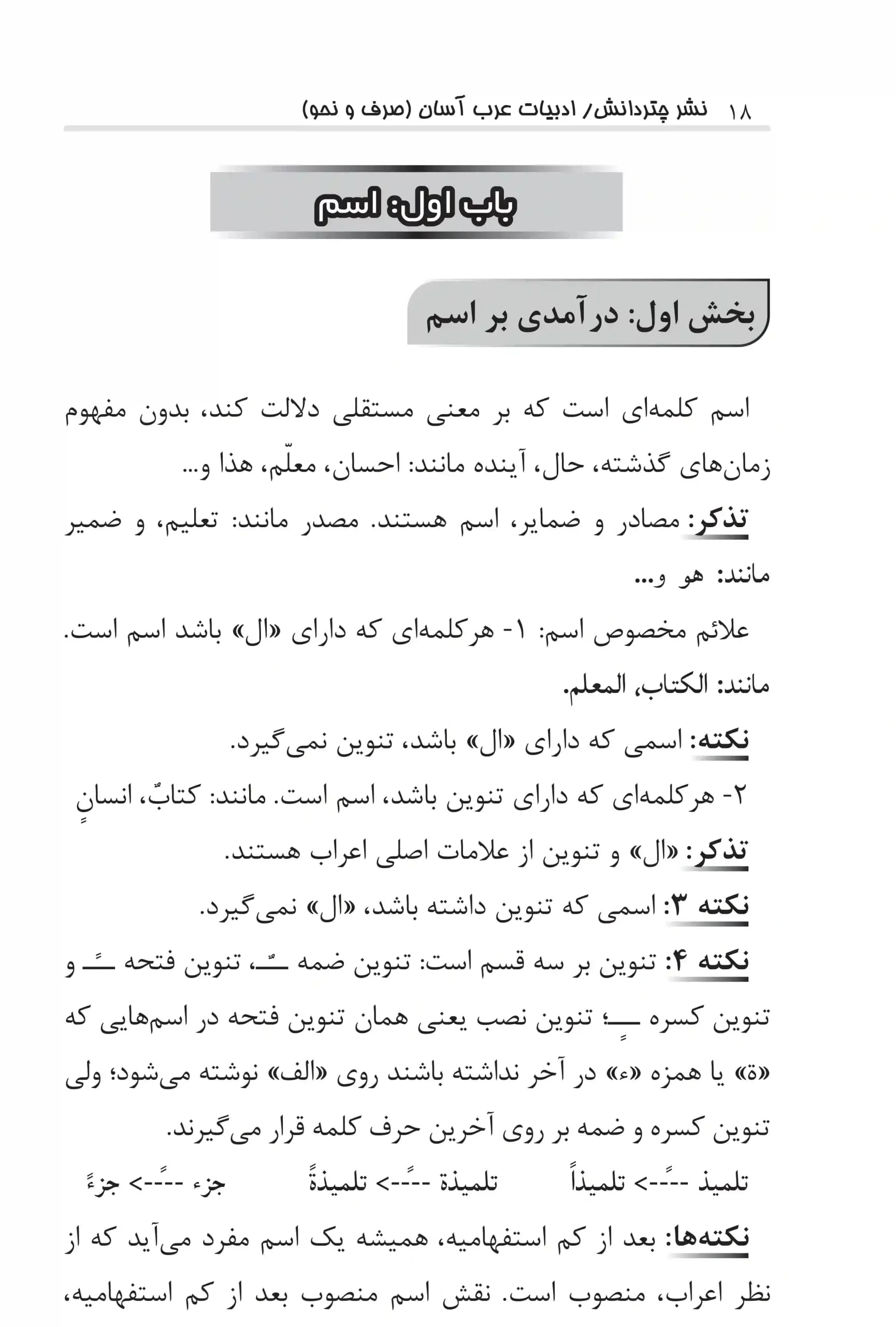 ادبیات عرب آسان (صرف و نحو) محد حسن روناسی — تصویر ۸