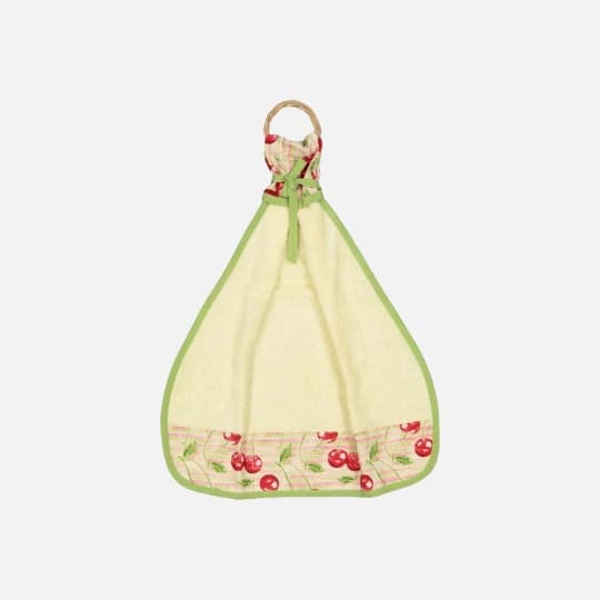 حوله آشپزخانه کتان طرح گیلاس رزین تاژ