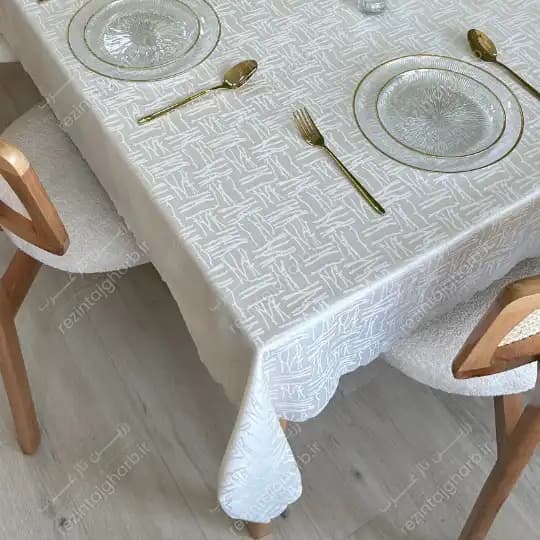 رومیزی ژاگارد مستطیل طرح یاسمین رزین تاژ — تصویر ۳