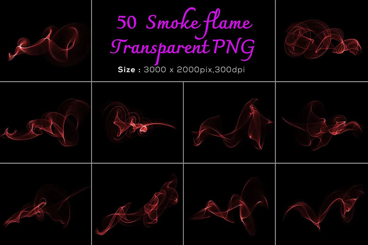PNG شعله آتش و دود با کیفیت بالا — تصویر ۸
