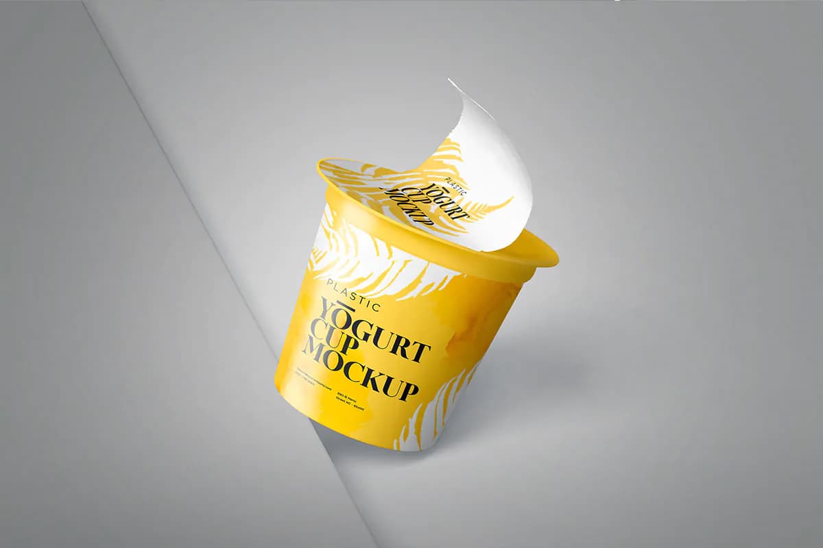 موکاپ ظرف بسته بندی ماست – 2300×3500 پیکسل — تصویر ۴