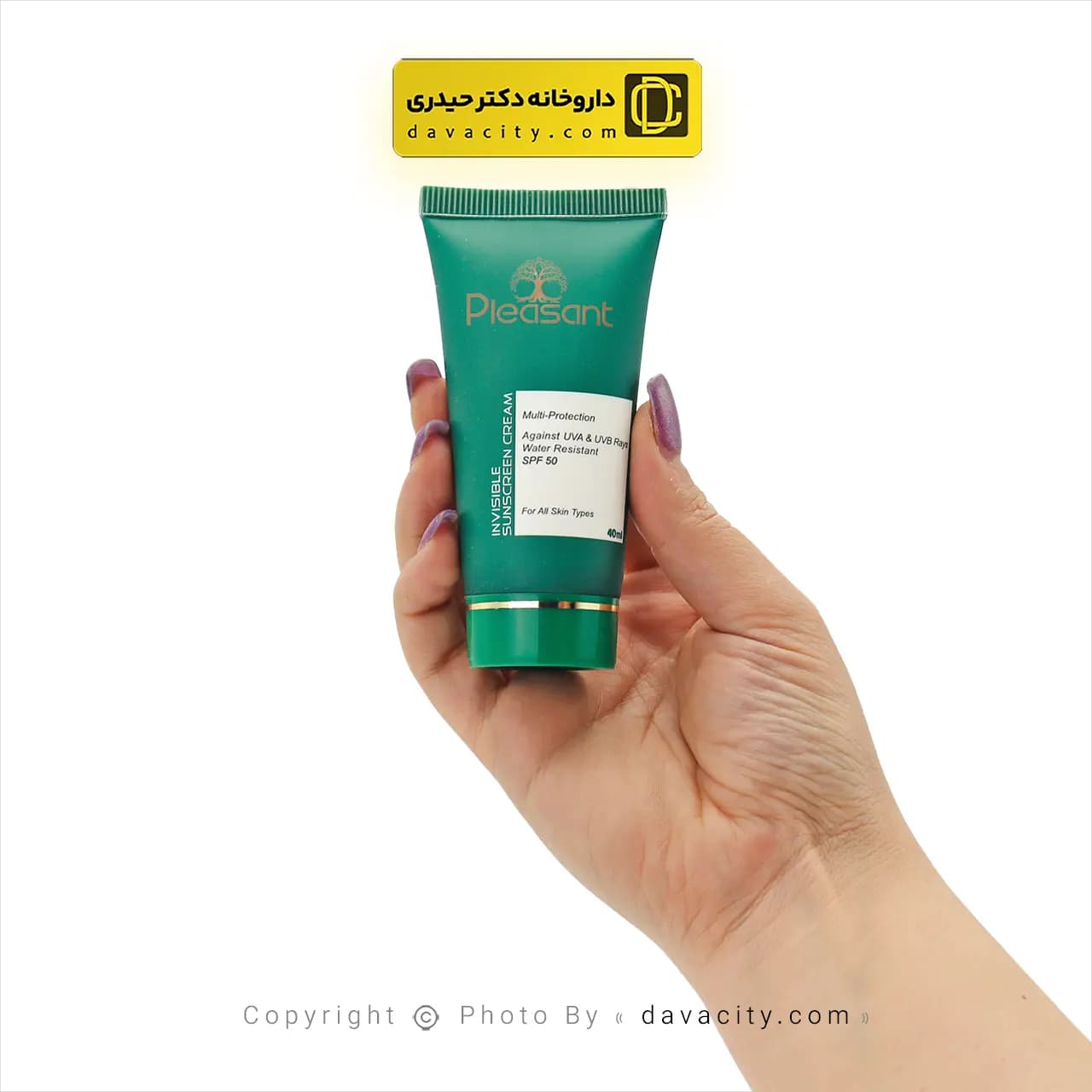 کرم ضد آفتاب ساده بی رنگ پلزنت spf50 — تصویر ۲