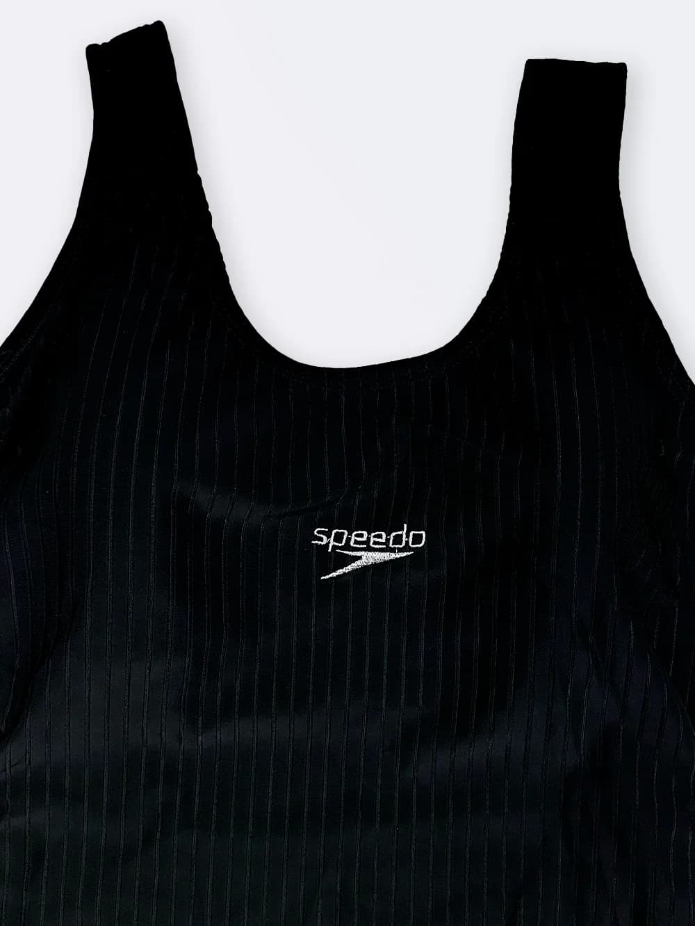 مایو پادار زنانه طرح راه راه کلاسیک مشکی رنگ شیک و جذاب اسپیدو ( Speedo ) کاپدار مجلسی — تصویر ۵