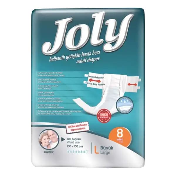 پوشینه چسبی بزرگسالان جولی Joly سایز بزرگ قدرت جذب مناسب بسته 8 عددی — تصویر ۲