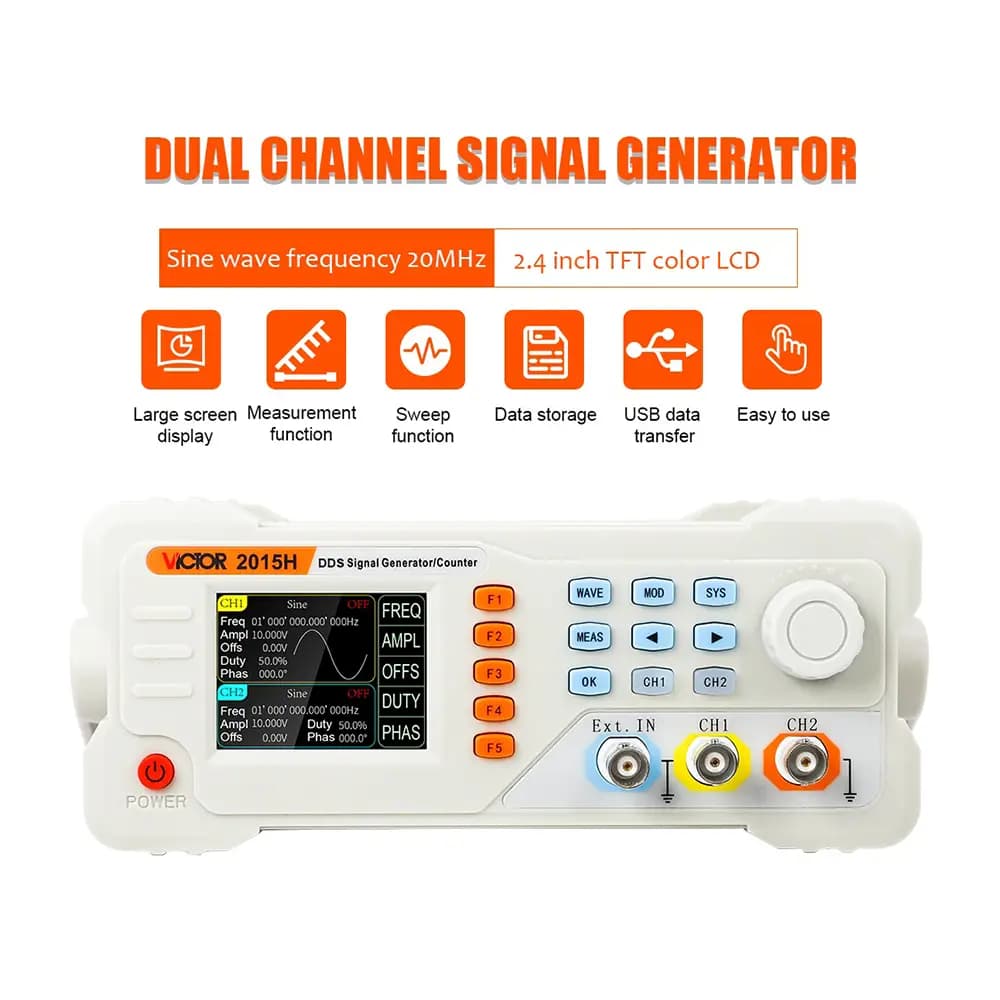 فانکشن ژنراتور 2 کاناله 15MHz (سری جدید) ویکتور VICTOR 2015H — تصویر ۴