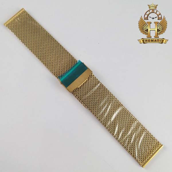 بند ساعت مچی حصیری بافت درشت در سایزبندی BSTH200 (طلایی) — تصویر ۸