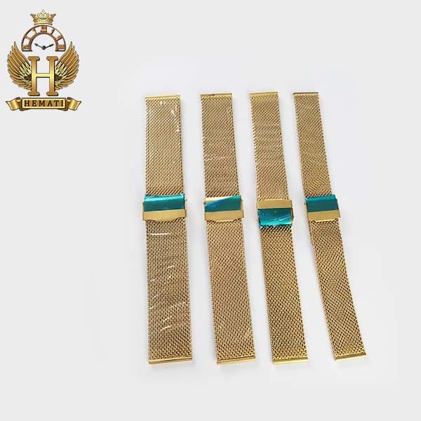 بند ساعت مچی حصیری بافت درشت در سایزبندی BSTH200 (طلایی) — تصویر ۳