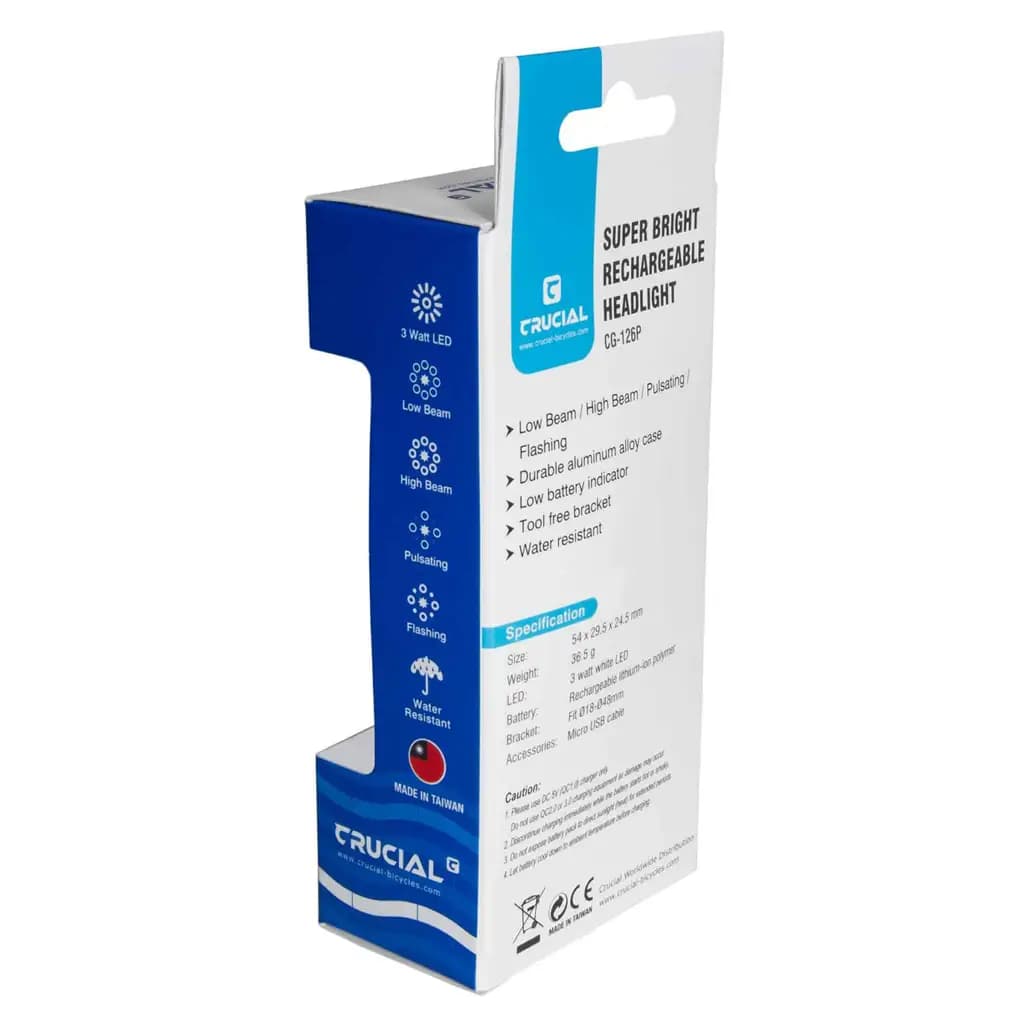 خرید چراغ جلو دوچرخه CRUCIAL CG-126P شارژی کروشل ، کرشوال ، کروشیال ،کروشال — تصویر ۶