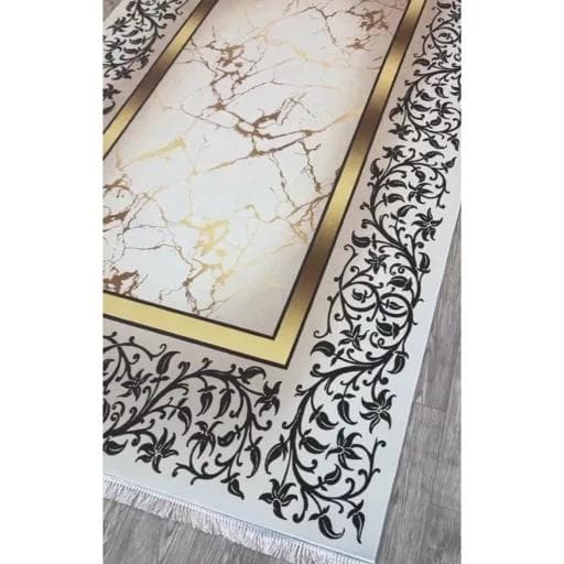 فرش مدرن سفید طلایی هازان ترک کد h413 (پس کرایه) — تصویر ۸