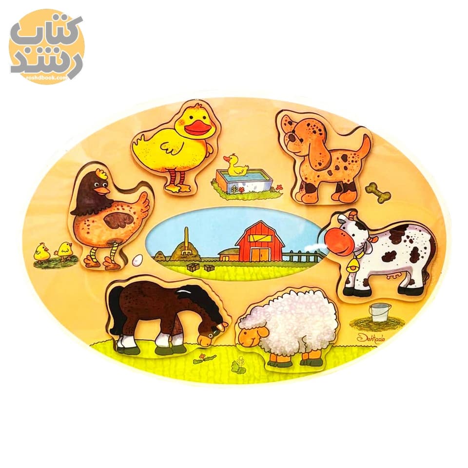 پازل چوبی 6 تکه حیوانات مزرعه دهکده