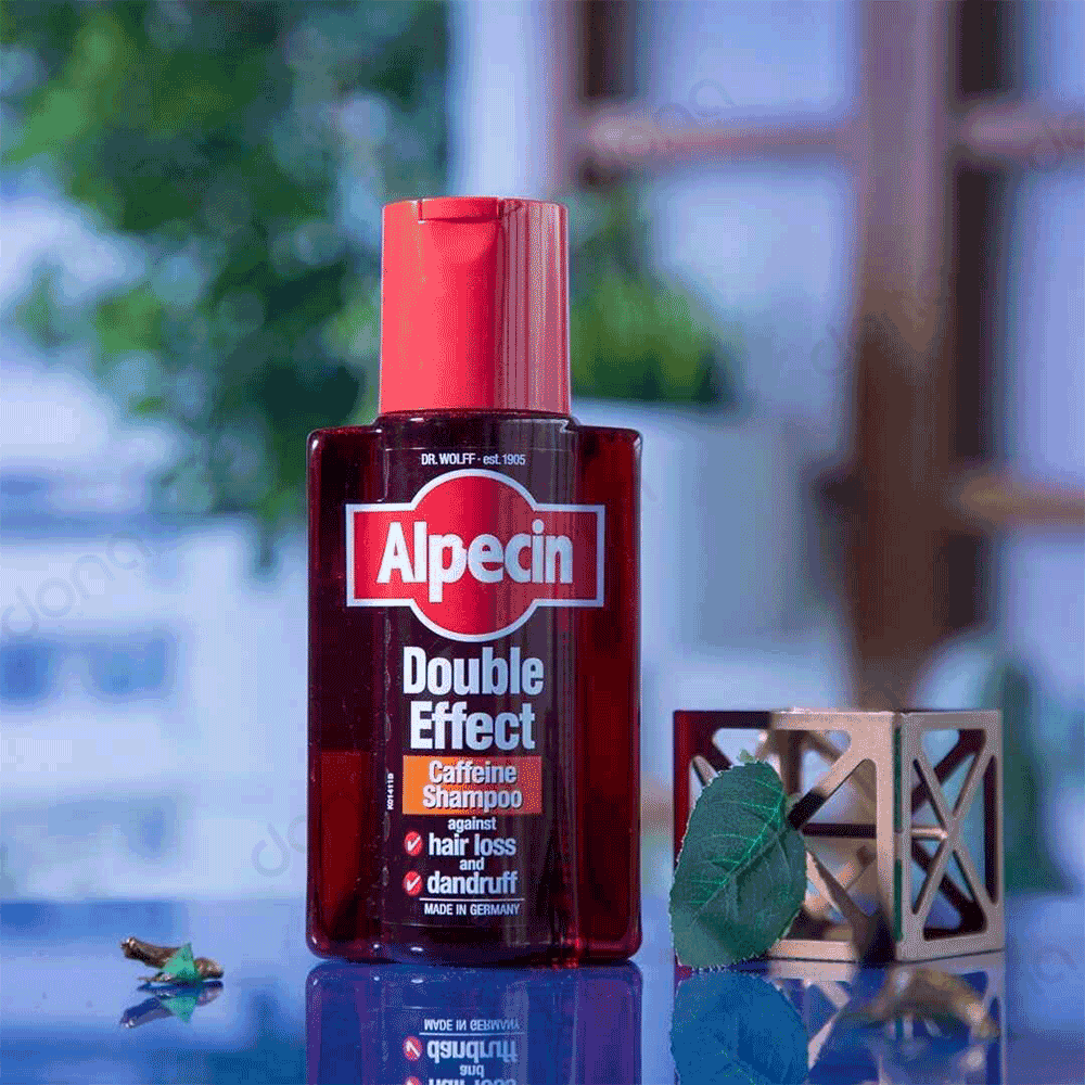 شامپو کافئین ضد ریزش و شوره Double Effect آلپسین — تصویر ۲