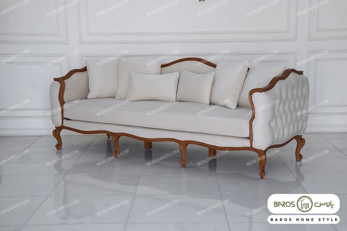 مبل ۷ نفره نئوکلاسیک ابزاری کویین و فرانسوی کد ۳ — تصویر ۶