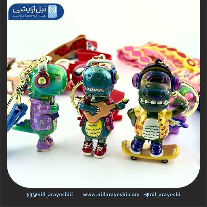 جا کلیدی ( آویز کلید ) فانتزی سیلیکونی براق میکس ( بند سیلیکونی ) — تصویر ۳