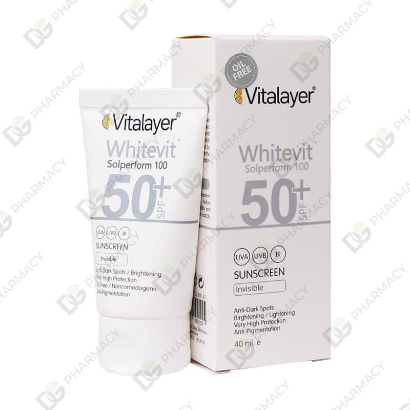 کرم ضد آفتاب ضد لک ویتالیر SPF50 ( بی رنگ )