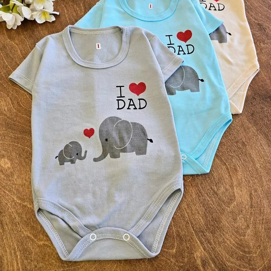 بادی آستین کوتاه دو فیل I love dad سایز ۱ تا ۴ کد ۴۹۷۱ — تصویر ۲