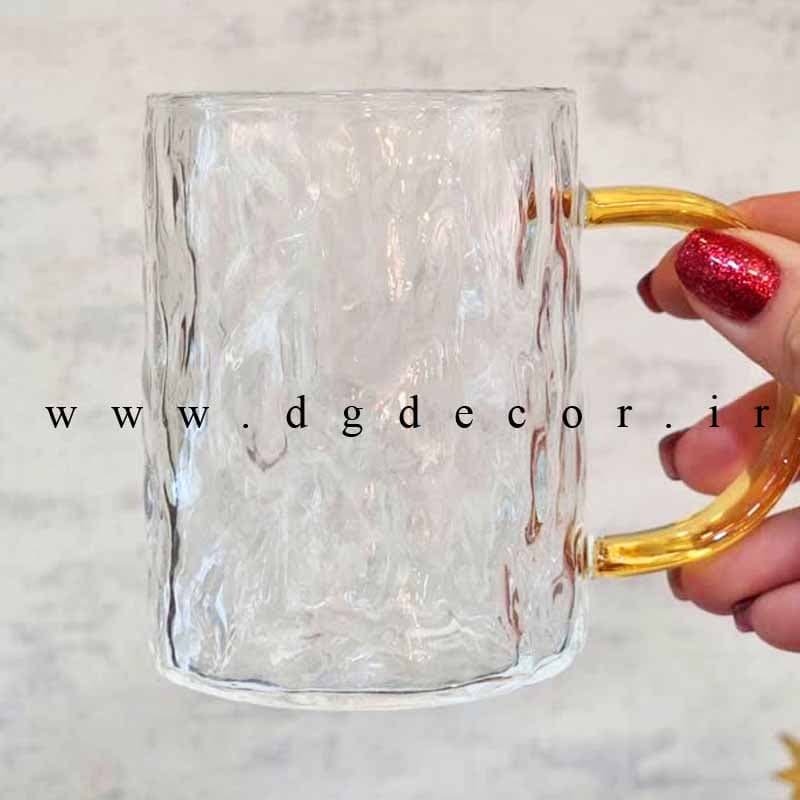 لیوان طرح برجسته پیرکس دسته رنگی مدل ICE — تصویر ۵