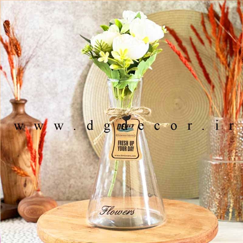 گلدان شیشه ای بلند فلاور