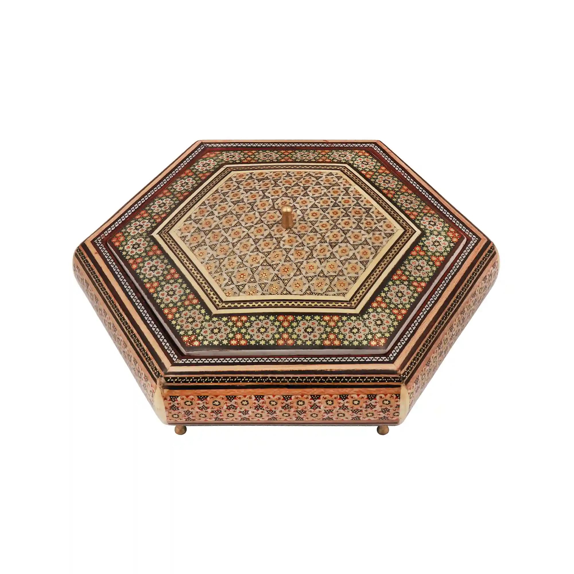 شکلات خوری چوبی 6 گوش خاتم 40221