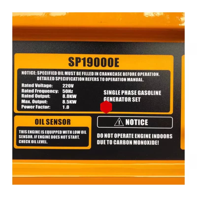 موتور برق بنزینی استارتی 8.5کیلووات اسپینا مدل SP19000E — تصویر ۲