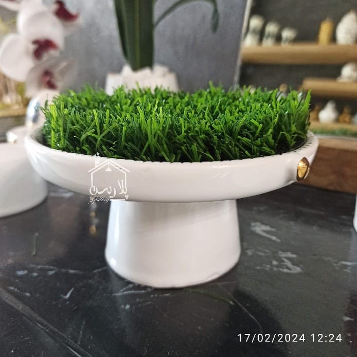 ست هفتسین سرامیکی لاستر طلا طرح گوی طلا 35002 — تصویر ۴