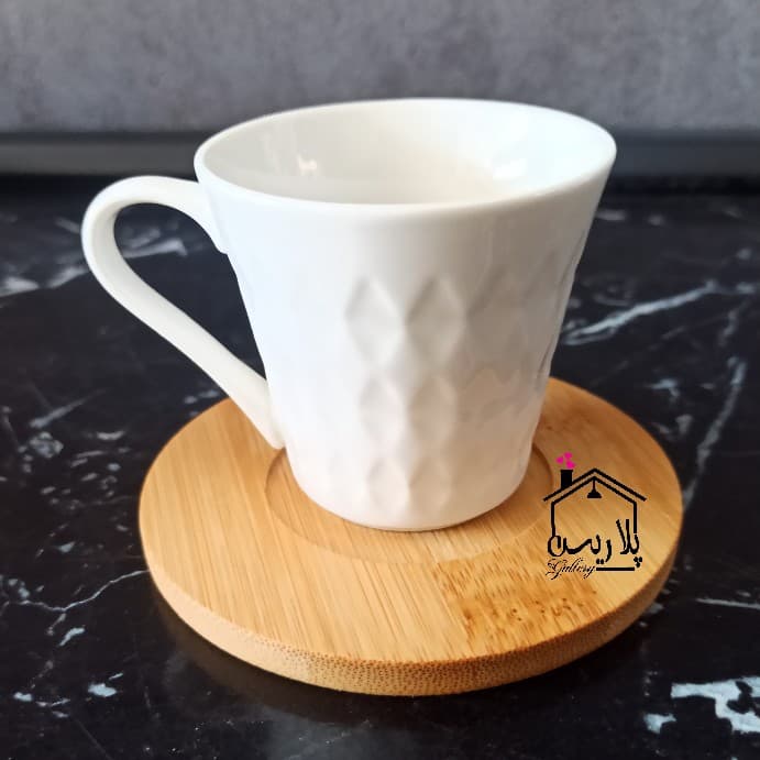 فنجان قهوه خوری سرامیکی با زیره بامبو 40067 — تصویر ۷
