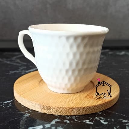 فنجان قهوه خوری سرامیکی با زیره بامبو 40067 — تصویر ۸