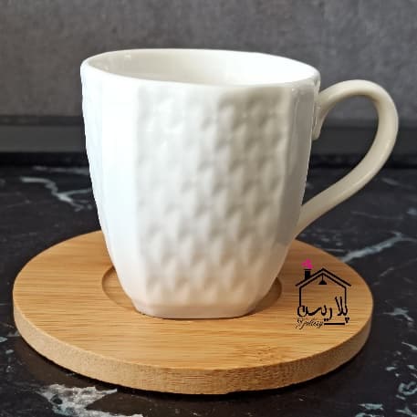 فنجان قهوه خوری سرامیکی با زیره بامبو 40067 — تصویر ۶