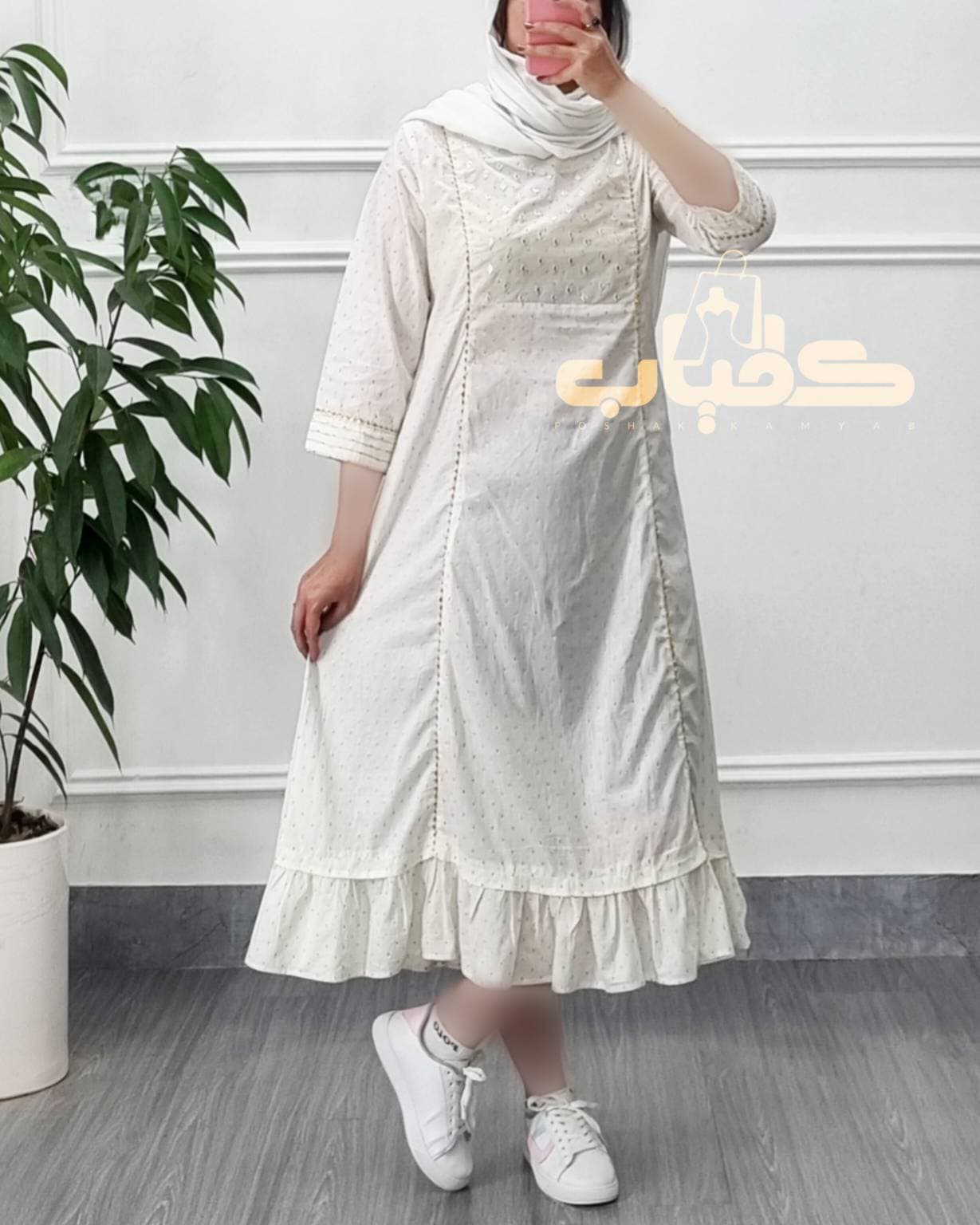 پیراهن ساحلی نخی کورتای وارداتی/کد703 (کالکش ویژه شب عید) — تصویر ۳