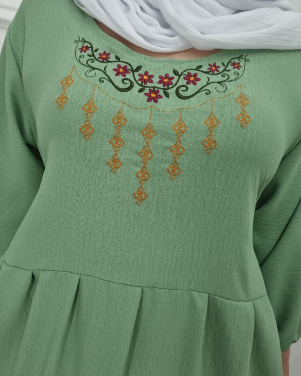 پیراهن ساحلی ابروبادگرم بالا گلدوزی طرح دریا/کد645 — تصویر ۸