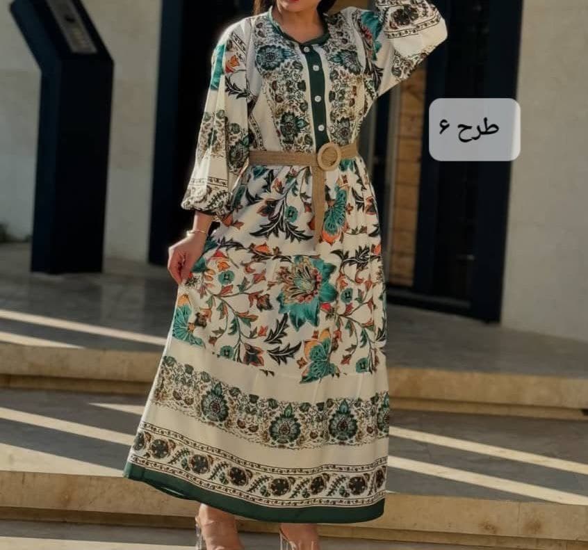 پیراهن ساحلی فلوربوگاتی حاشیه دار/کد10599 (ویژه عید) — تصویر ۵
