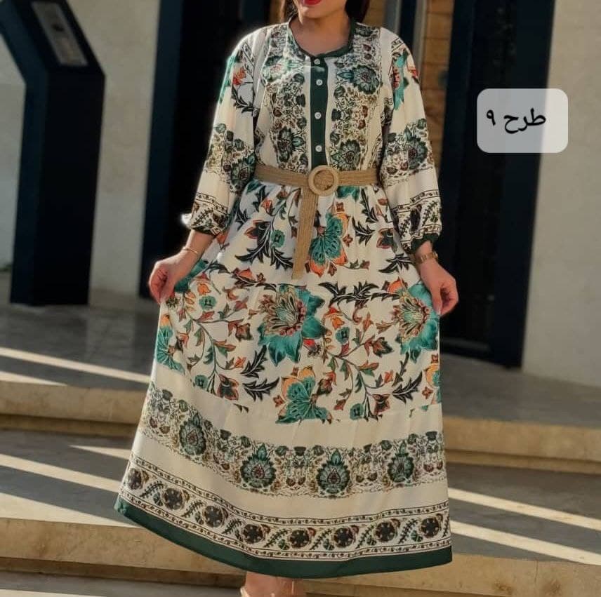 پیراهن ساحلی فلوربوگاتی حاشیه دار/کد10599 (ویژه عید) — تصویر ۷