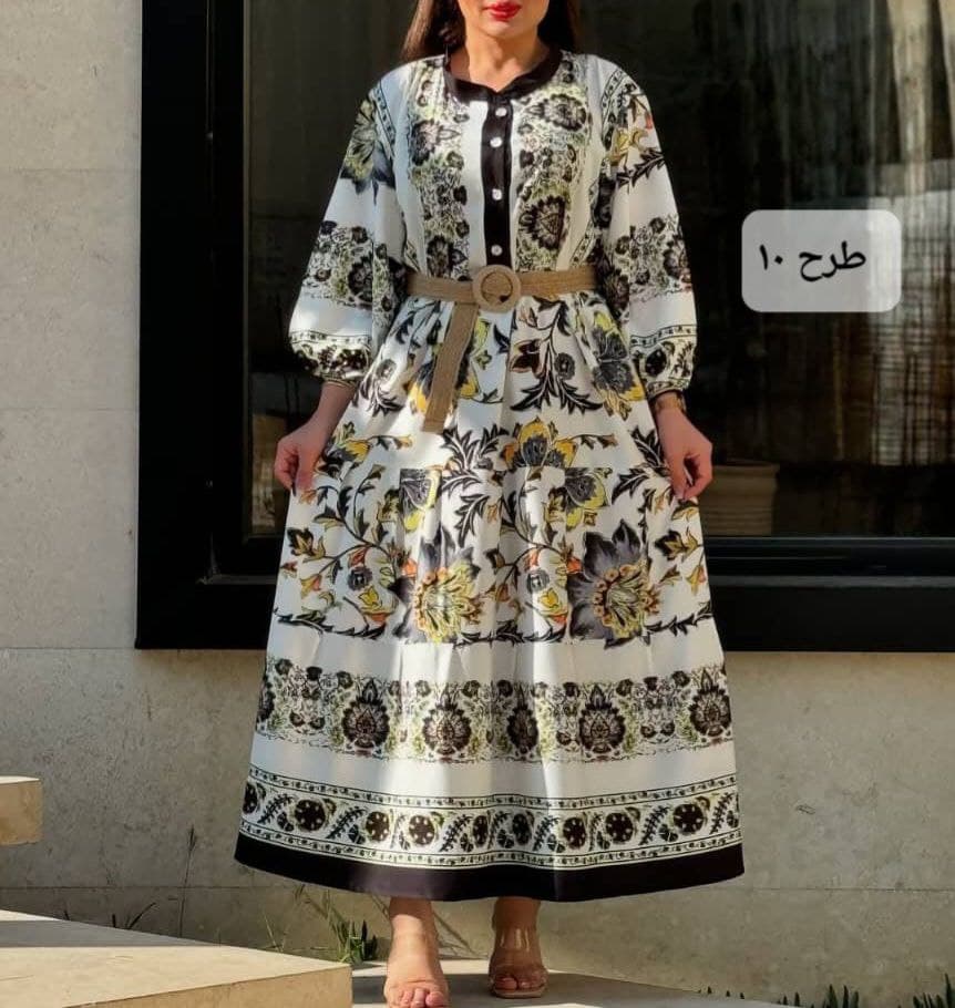 پیراهن ساحلی فلوربوگاتی حاشیه دار/کد10599 (ویژه عید) — تصویر ۶