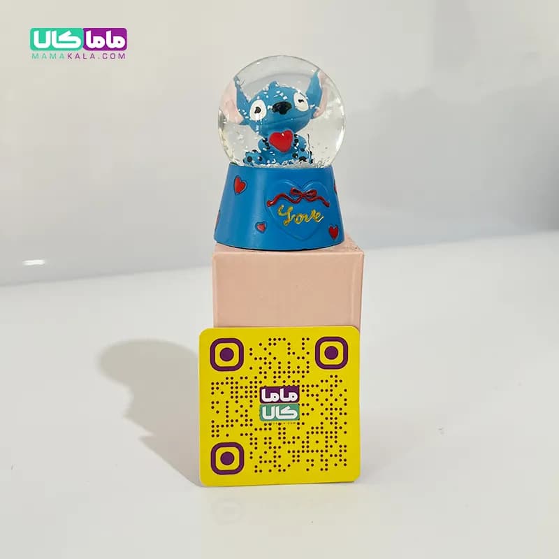 گوی شیشه ای چراغدار کوچک استیج آبی + برف شادی — تصویر ۲