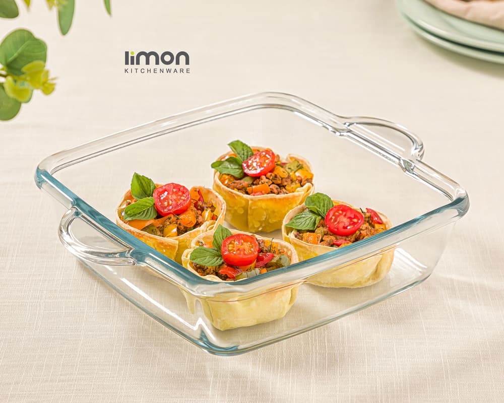 تابه چهارگوش شیشهای 2 لیتر لیمون