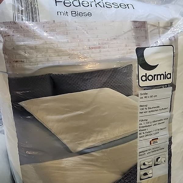 بالش پر طبیعی بزرگ نرم و ضدحساسیت و لوکس برند دورمیا اصل آلمانی 205016 Dormia — تصویر ۴