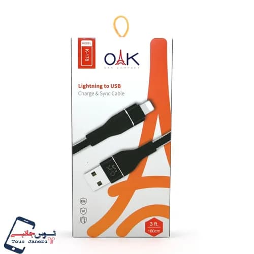 کابل آیفون OAK مدل K178 — تصویر ۲