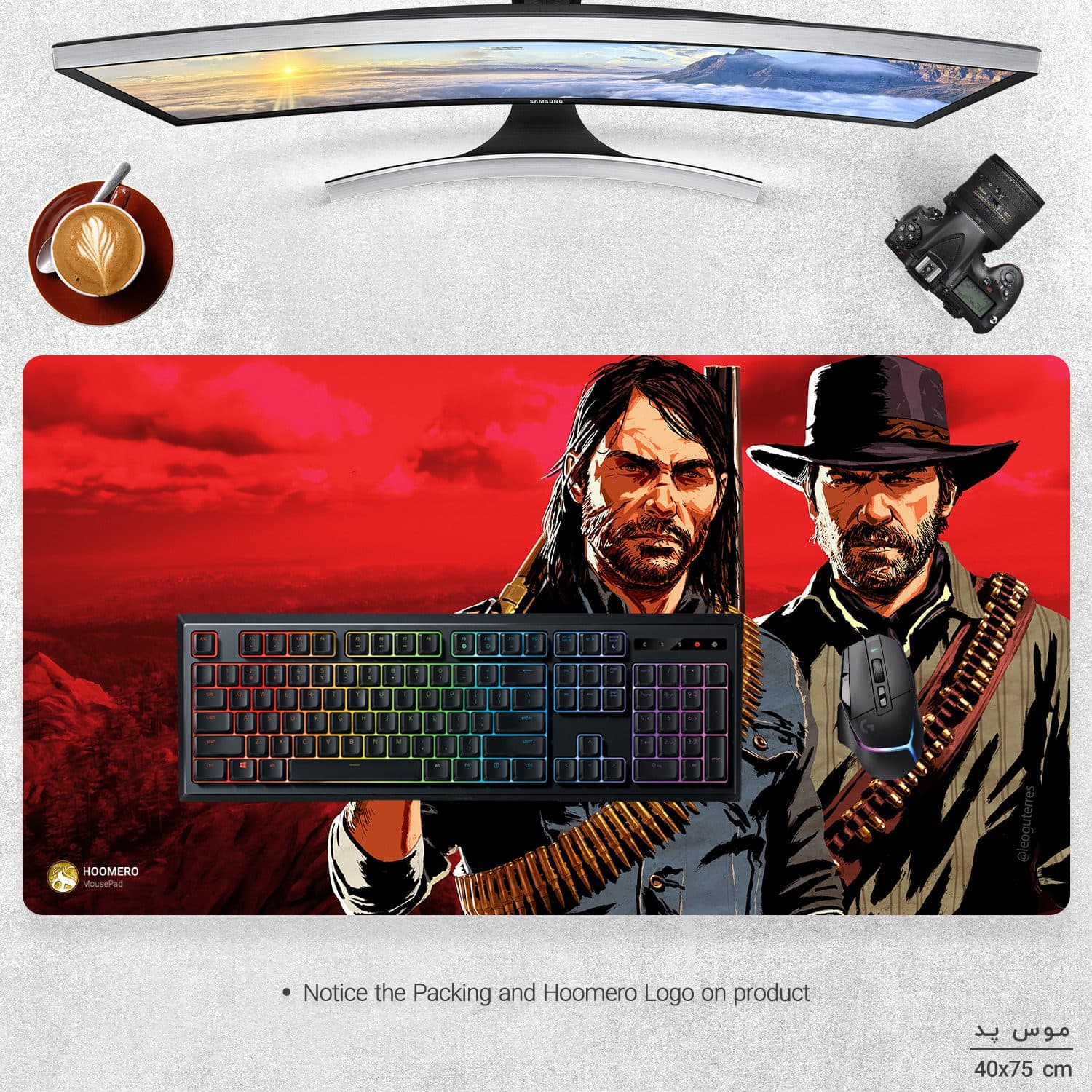 دسک پد هومرو طرح Red Dead Redemption مدل MX2108 سایز 40×75 سانتیمتر — تصویر ۳