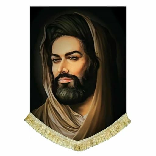 کتیبه مخمل شمایل امام حسین (ع).