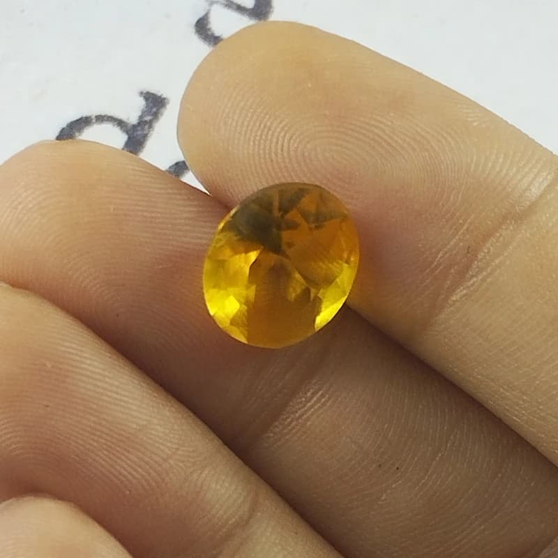 سنگ سیترین (یاقوت زرد) کد COD-21 | ابعاد ۱۲×۱۰ میلیمتر | سنگ زینتی تراشخورده | مناسب انگشتر، گردنبند و جواهرسازی — تصویر ۵