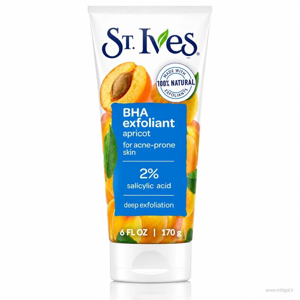 اسکراب سینت ایوز حاوی عصاره زردآلو BHA Exfoliant مناسب پوست مستعد آکنه حجم 170 میلی لیتر