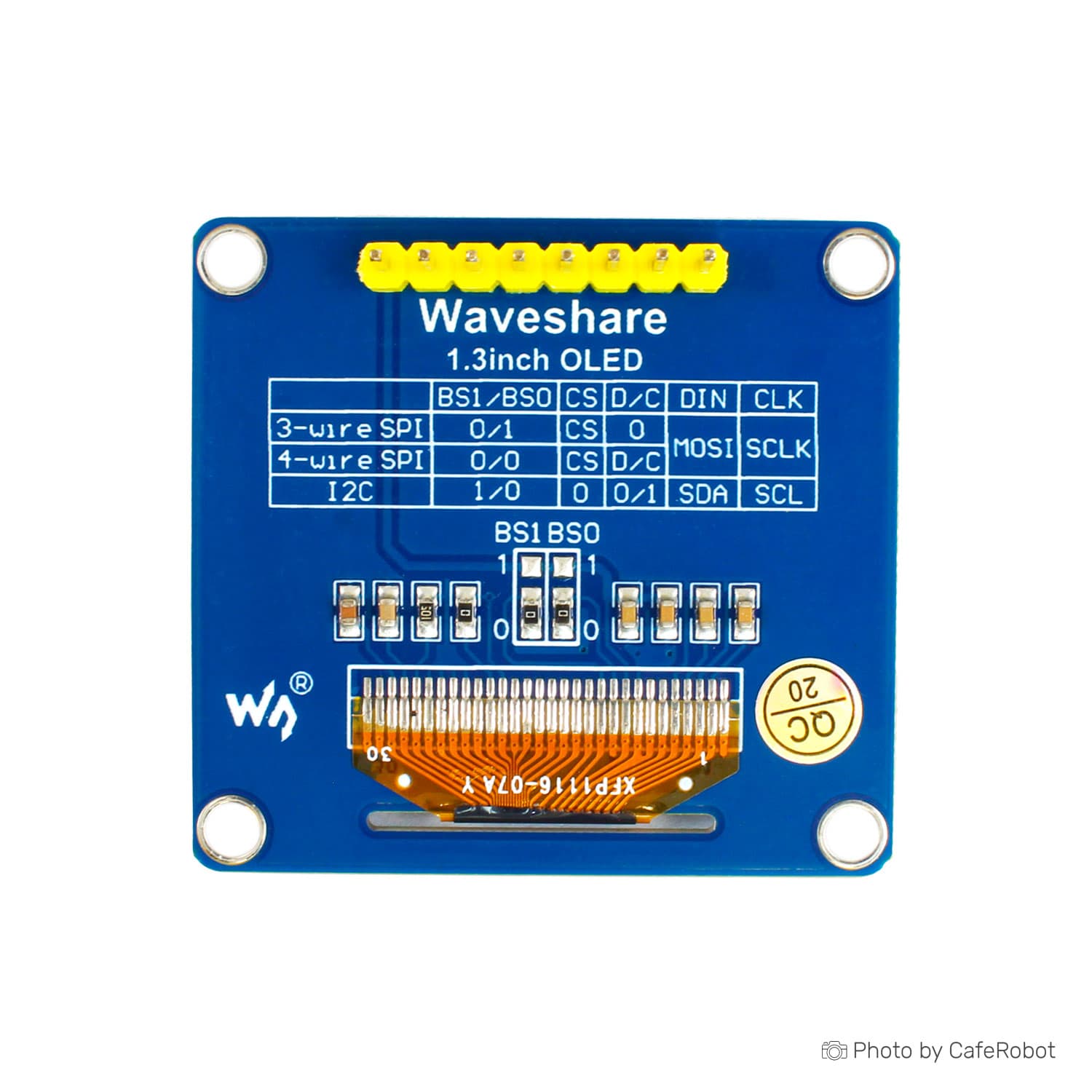 ماژول نمایشگر 1.3 اینچ OLED تک رنگ آبی SPI/I2C Waveshare — تصویر ۴