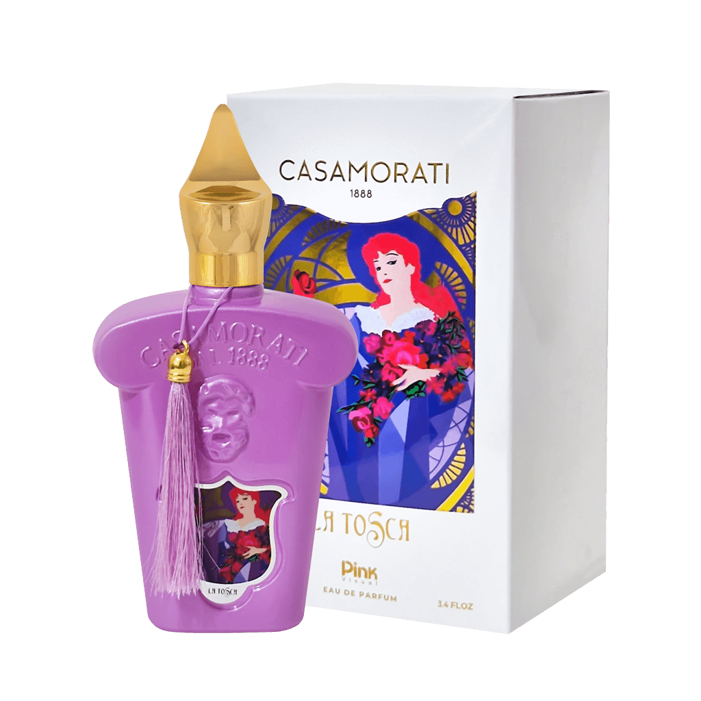 ادوپرفیوم زنانه پینک ویژوآل Pink مدل کازاموراتی لاتوسکا Casamorati La Tosca حجم 100 میلی لیتر طرح مارک