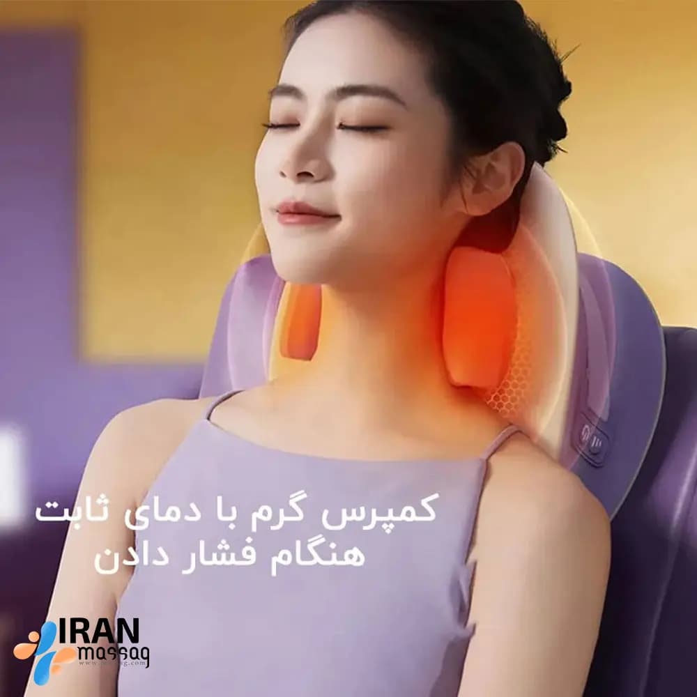 ماساژور بالشتی گردن و شانه آیجویر مدل JR-1 | ماساژی شارژی دارای حرارت،چند کاره قابل استفاده برای قسمتهای مختلف بدن — تصویر ۳