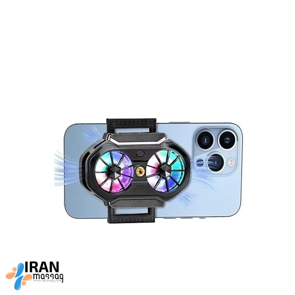 فن خنککننده گیره ای گوشی مدل FS06 | طراحی رادیاتوری و سیستم دو فن — تصویر ۳