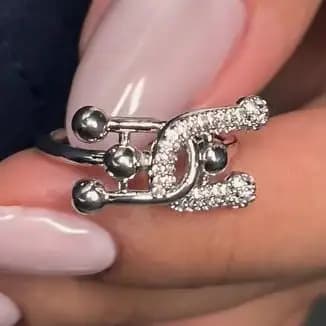 انگشتر زنانه و دخترانه جواهری طرح تیفانی دوبل ضد حساسیت رنگ ثابت فری سایز کد atk