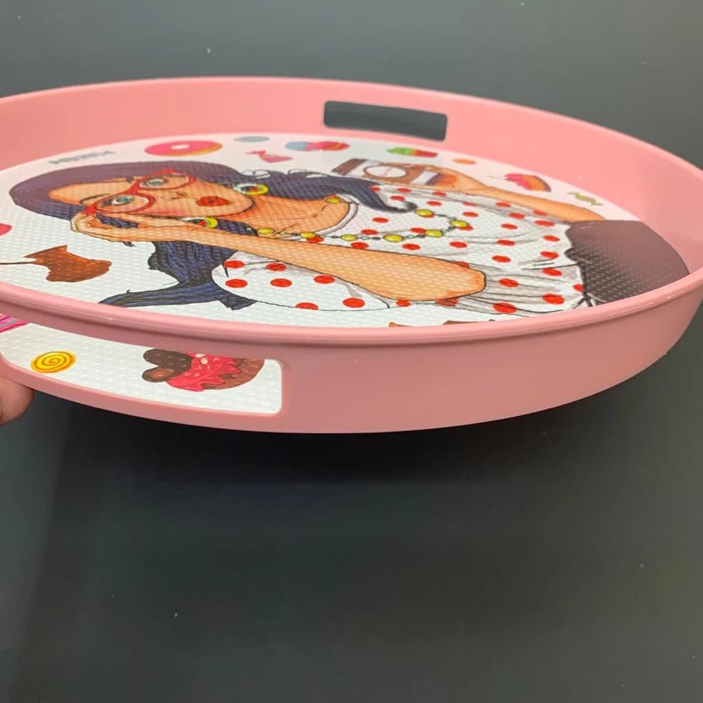 سینی پذیرایی رزمن مدل glasses قطر 37 سانتیمتر کد 633 — تصویر ۲