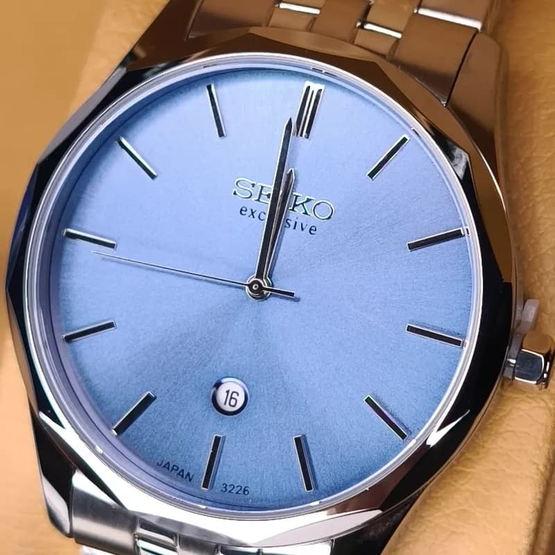 ست ساعت مچی مردانه و زنانه سیکو اکسکلوسیو اورجینال ژاپن نقره ای تیفانی مدل 3226G — تصویر ۷