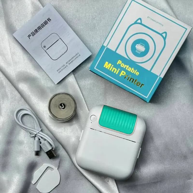 پرینتر حرارتی لیبل زن لیزری همراه مینی وایرلس مدل Portable Mini Printer + (گارانتی طلایی) — تصویر ۳