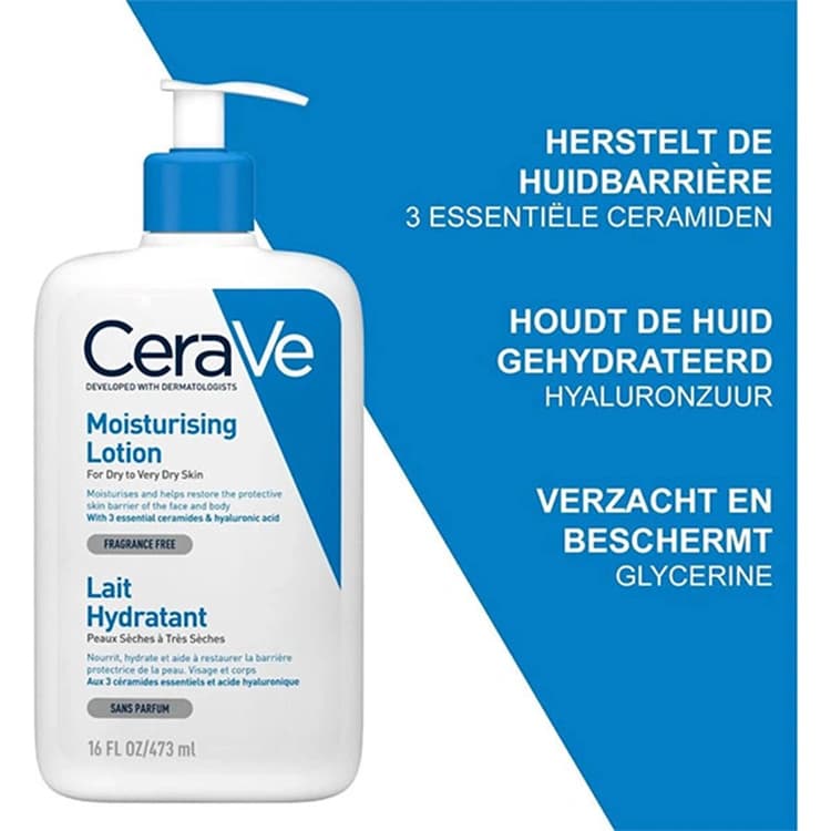 لوسیون مرطوب کننده CeraVe مدل Lait Hydratant حجم 473 میلی لیتر — تصویر ۲