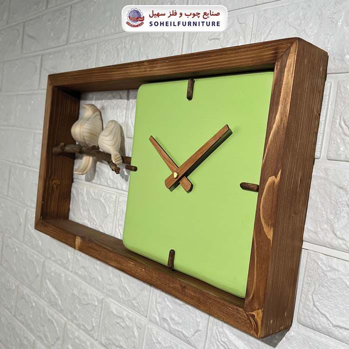 ساعت دیواری چوبی مدرن مدل M25 افقی سهیل — تصویر ۴